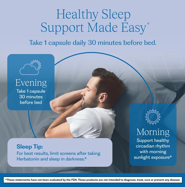 Herbatonin Plant-Based Melatonin 0.3 mg Sleep Support - 90 Capsules - image 5