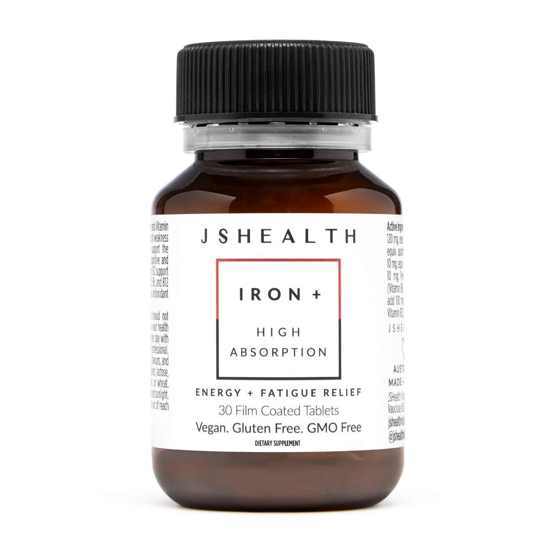 JSHealth Iron Supplement with Vitamin C - 30 Tablets