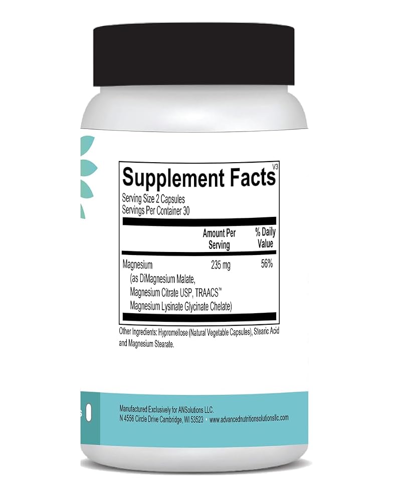 Advanced Nutrition Solutions Q Restore React Mg - 60 Capsules - image 5