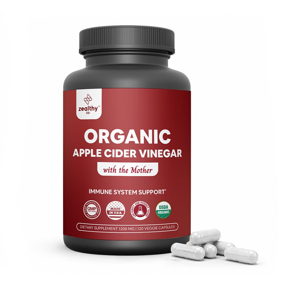 Z Zealthy Life Organic Apple Cider Vinegar 1200mg - 120 Capsules