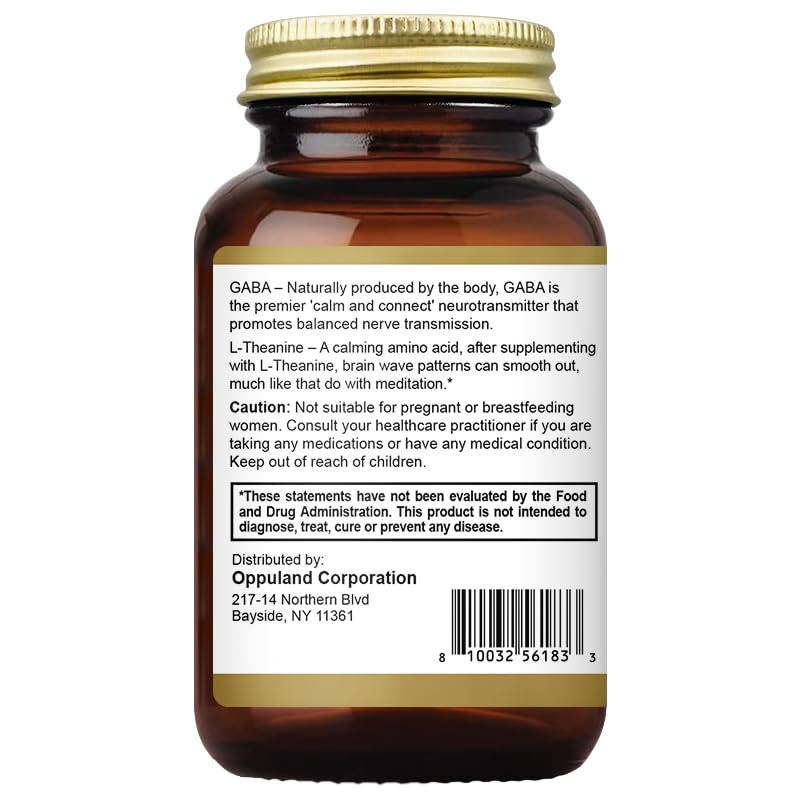 oppuland GABA & L-Theanine Nervous System Support - 60 Vegetarian Capsules - image 7