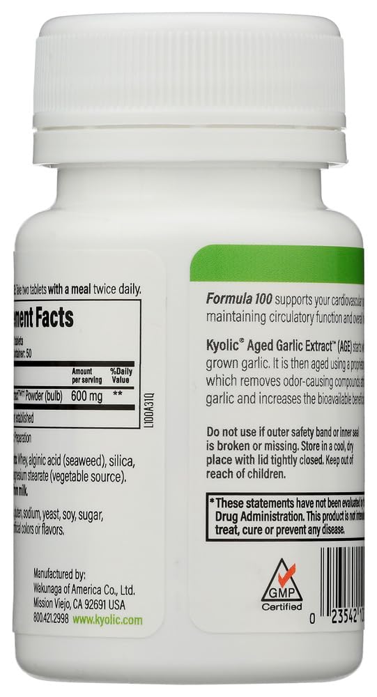Kyolic Aged Garlic Extract Cardiovascular Health Formula 100 - 100 Capsules - image 3