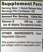 Nature's Truth Vitamin E 400 IU Quick Release Softgels - 200 Count - image 4
