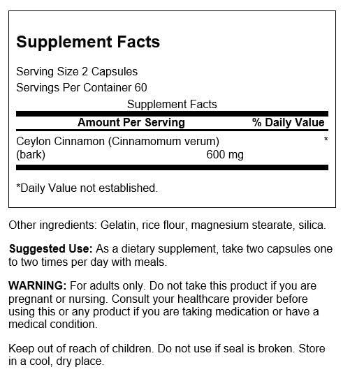Swanson Full Spectrum True Cinnamon 300 mg - 120 Capsules - image 2