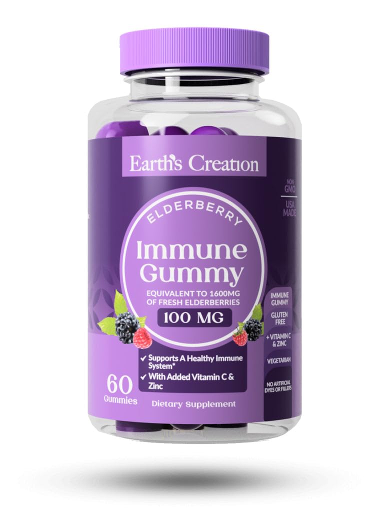 Earth's Creation Elderberry Gummies Immune Support - 60 Count - image 7