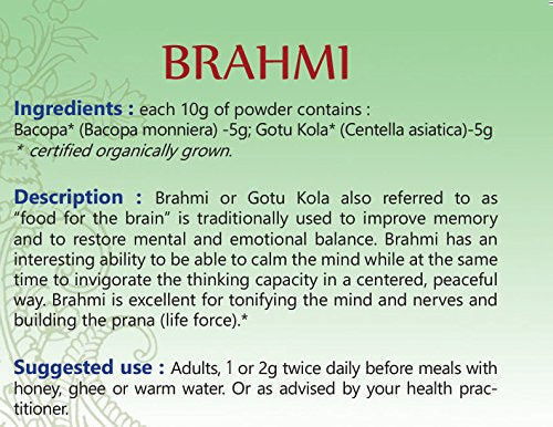 Gopala Organics Brahmi + Gotu Kola Powder USDA Organic - image 2