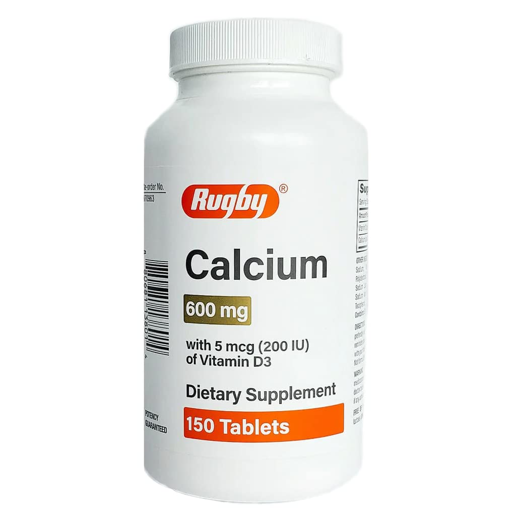 Rugby Laboratories Calcium 600 mg + Vitamin D3 400 IU Tablets - 150 Count