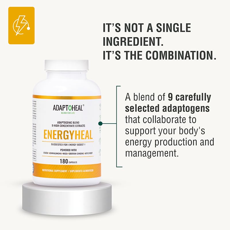 ADAPTOHEAL Energyheal Daily Energy Ashwagandha Rhodiola - 180 Capsules - image 2
