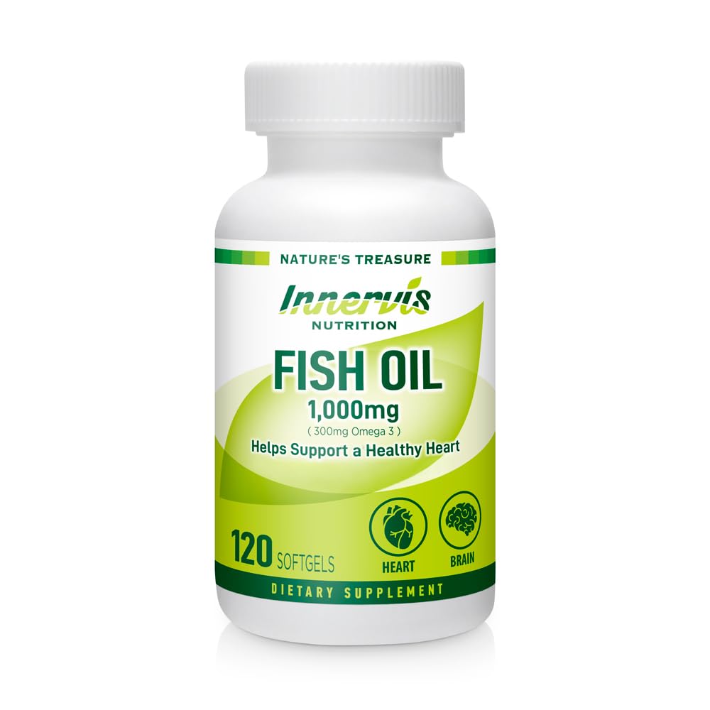 Innervis Nutrition Fish Oil 1000mg Omega-3 EPA & DHA - 120 Softgels