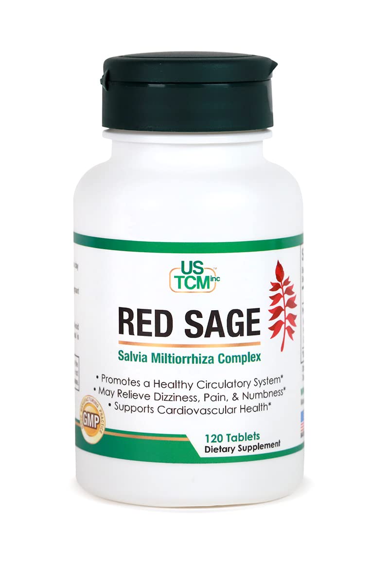 USTCM Red Sage Salvia Miltiorrhiza Complex Tablet - 120 Tablets