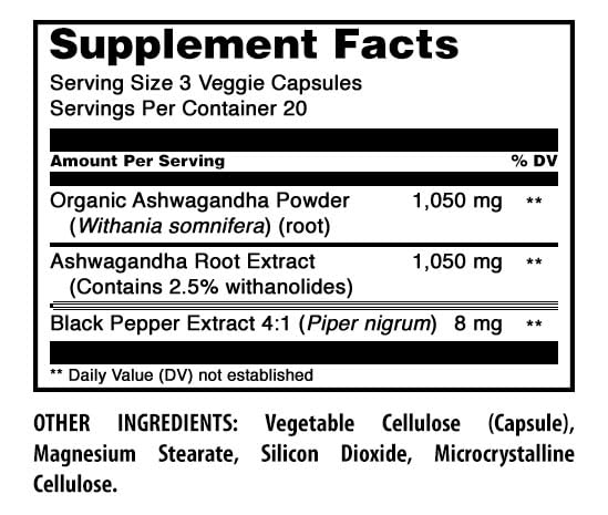 Amazing Formulas Ashwagandha Root with Black Pepper Extract Supplement