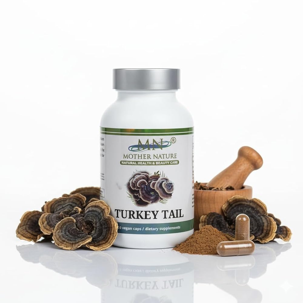 Mother Nature Turkey Tail Mushroom 1000mg Immune Support - 120 Capsules