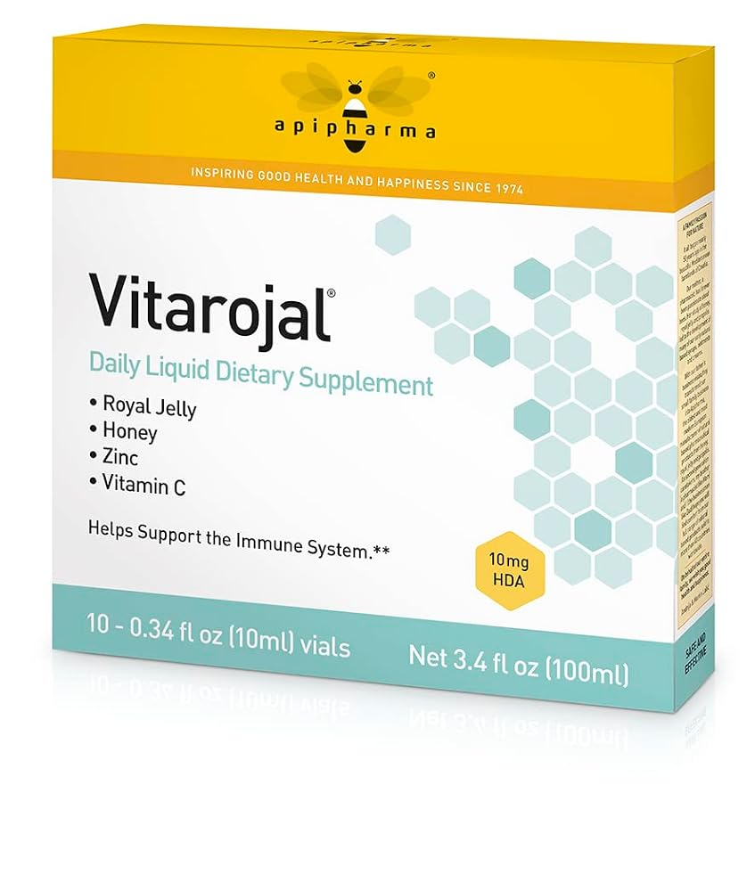 apipharma Vitarojal Royal Jelly with Honey, Vitamin C & Zinc - 10 Vials