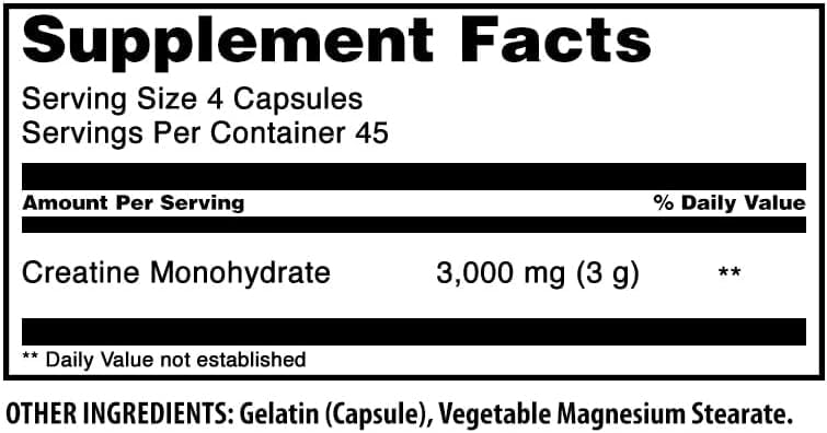 Amazing Formulas Creatine Monohydrate 3000 Mg Per Serving Capsules
