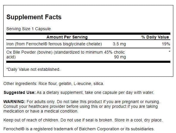 Swanson Ox Bile Standardized 90 mg - 120 Capsules - image 2