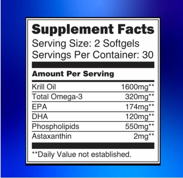 Blossom Nature Antarctic Krill Oil 1600mg - 60 Softgels - image 2