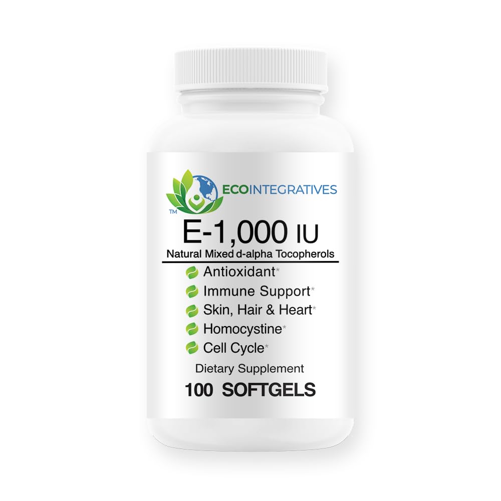 EcoIntegratives Vitamin E 1000 IU Natural Mixed Tocopherols - 100 Softgels