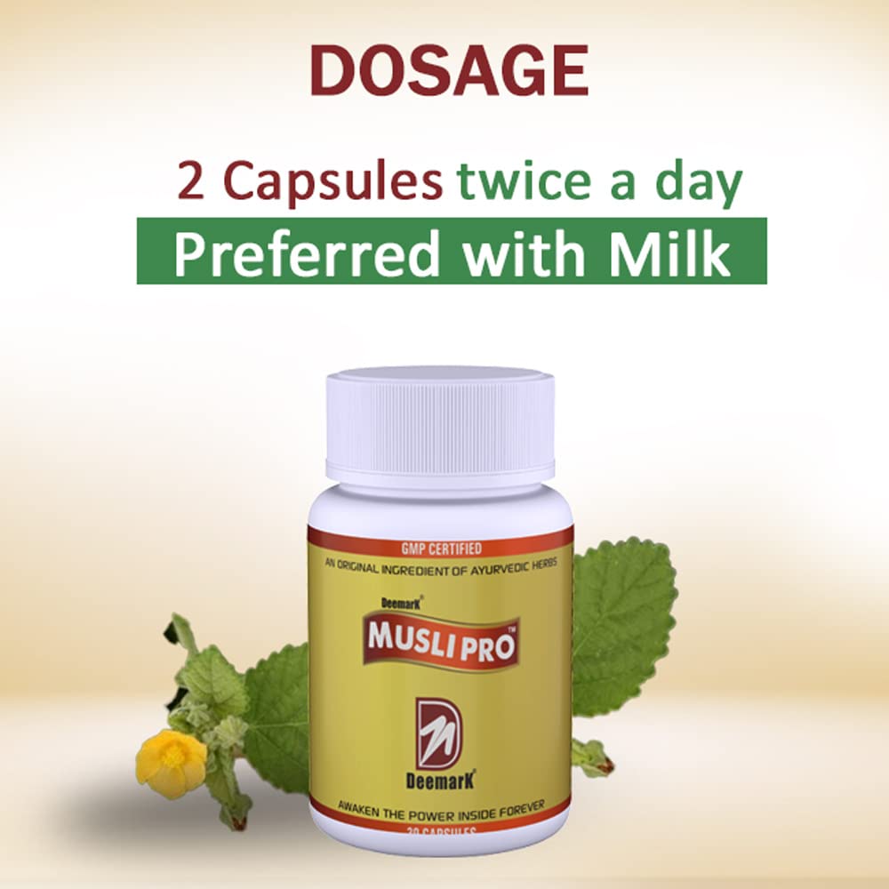Deemark Musli Pro Ayurvedic Supplement for Strength & Stamina - 60 Capsules - image 4