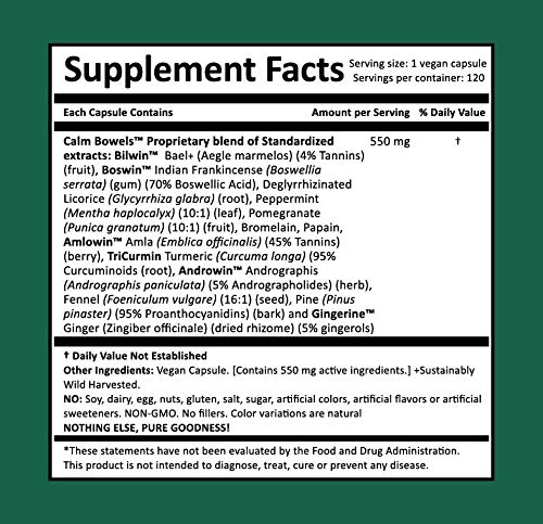 Harmony Nutraceuticals Calm Bowels Gastrointestinal Comfort - 120 Vegan Capsules - image 2