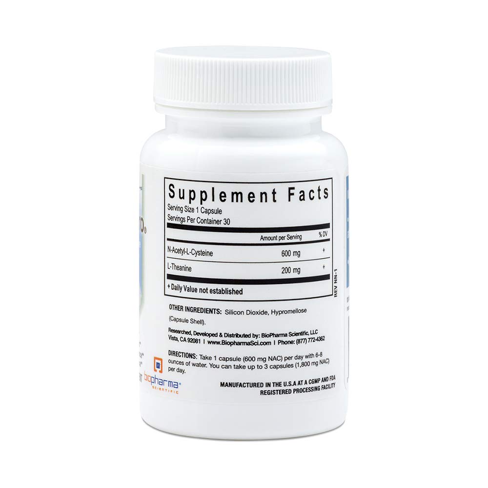 Biopharma Scientific NanoNeuro L-Theanine 200mg NAC 600mg - 30 Capsules - image 4