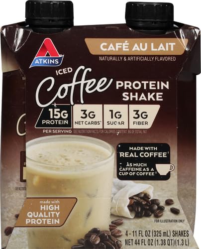 Atkins Café au Lait Iced Coffee Protein Shake - 4 Pack - image 3
