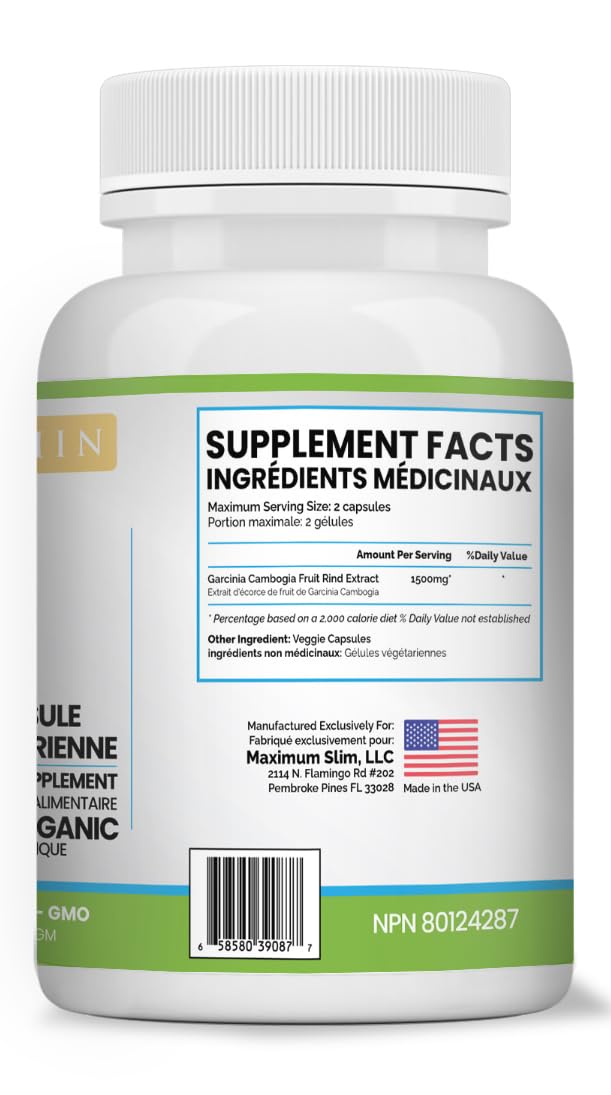 Maximum Slim Garcinia Cambogia HCA Extract Weight Support - 60 Capsules - image 3