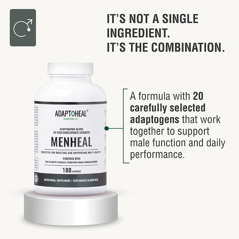 ADAPTOHEAL Menheal Prostate Support Saw Palmetto Capsules - 180 Count - image 2