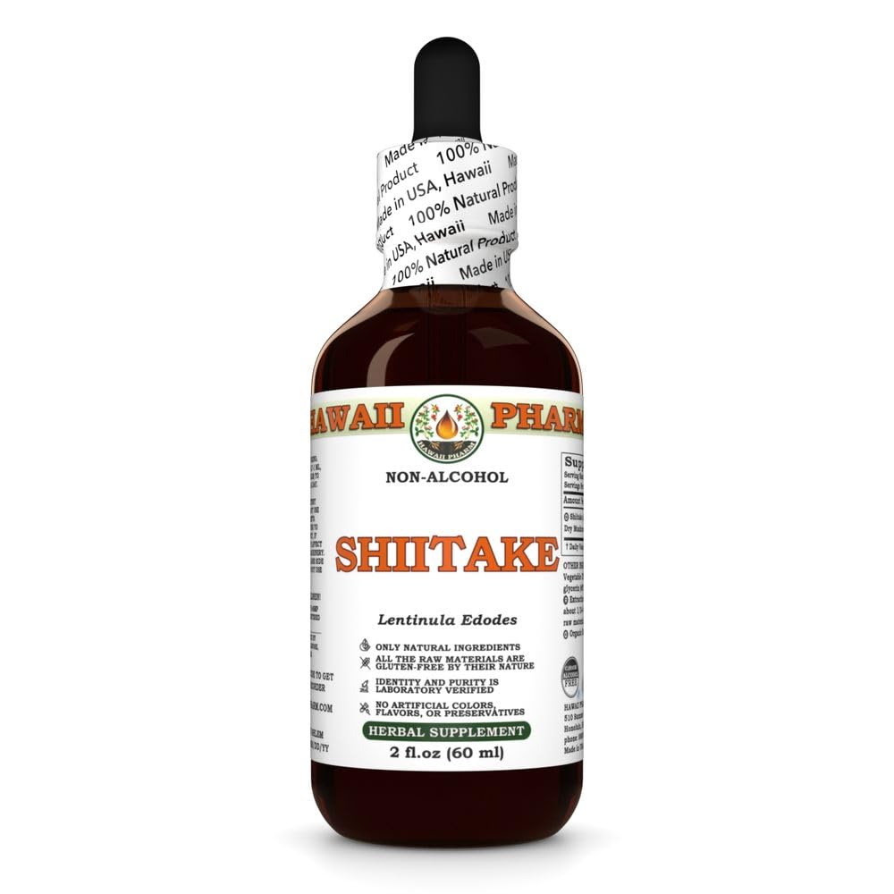 Hawaii Pharm Shiitake (Lentinula edodes) Mushroom Alcohol-Free Extract