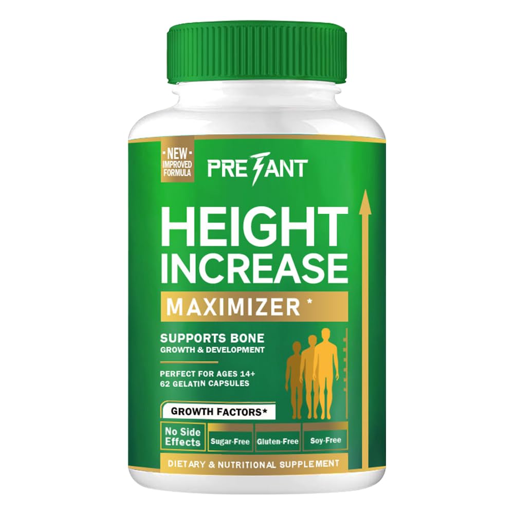 PRETANT Growth Capsules Height Increase Maximizer with Calcium - 62 Capsules