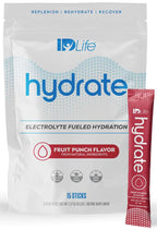 IDLife Hydrate Electrolyte Replacement Powder Fruit Punch - 15 Sticks