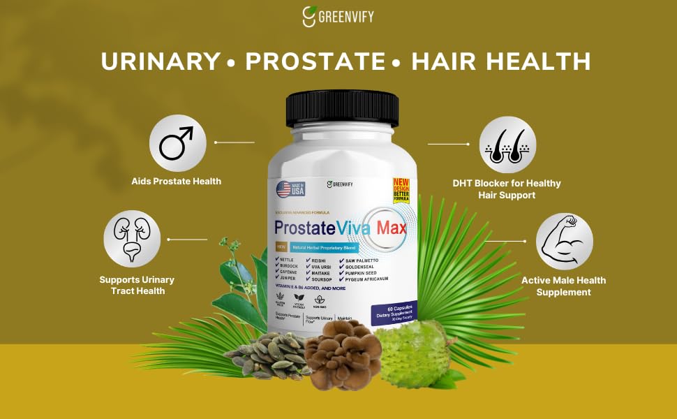 GREENVIFY ProstateViva Max Prostate Supplements for Men Capsules