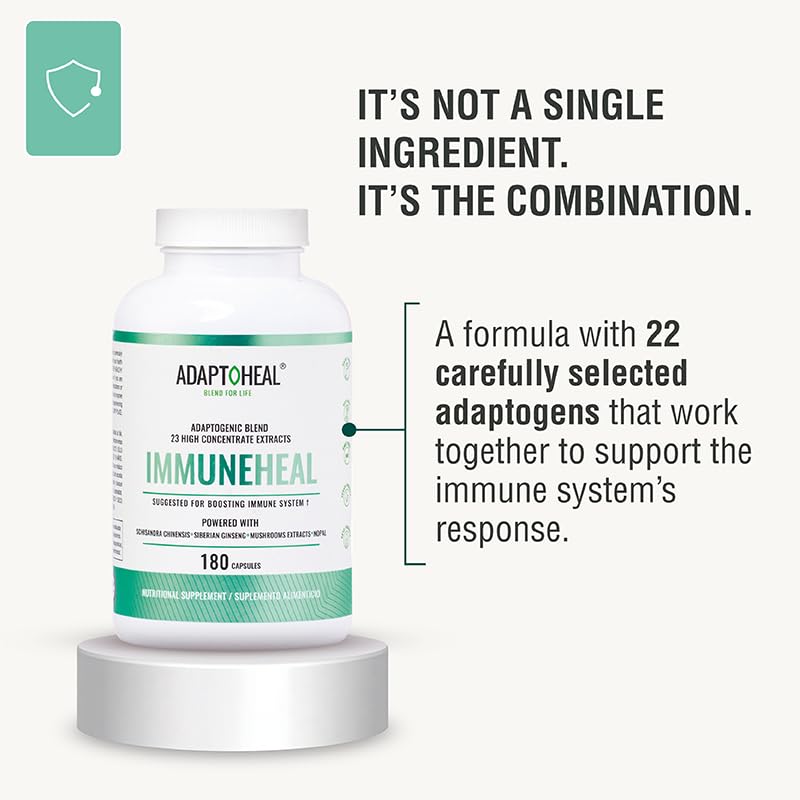 ADAPTOHEAL Immunheal Immune System Support with Reishi & Ginseng - 180 Capsules - image 3