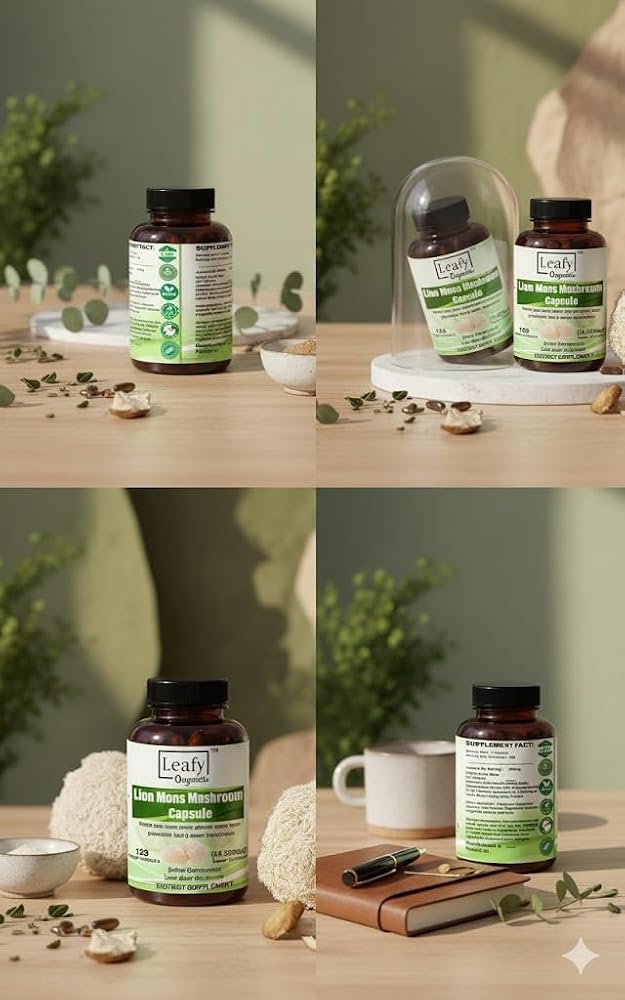 Leafy Organic Lion's Mane Super Mushroom - 120 Vegetarian Capsules - image 3