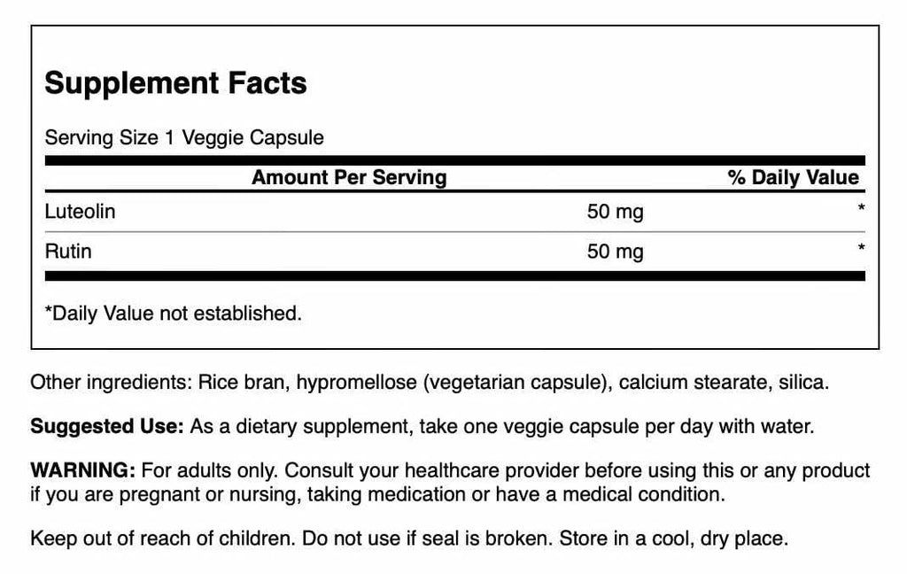 Swanson Luteolin Complex w/Rutin - Brain Support Supplement Promoting