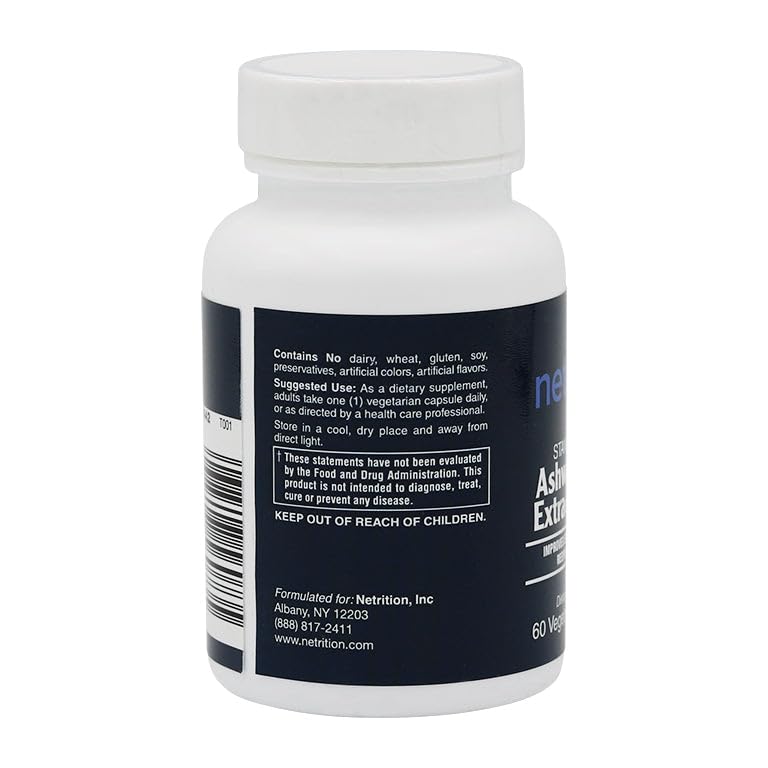 Netrition Ashwagandha Extract 500mg - 60 Vegetarian Capsules - image 3