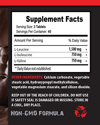 VIP Supplements BCAA 3000 MG Branched Chain Amino Acid - 120 Tablets - image 2