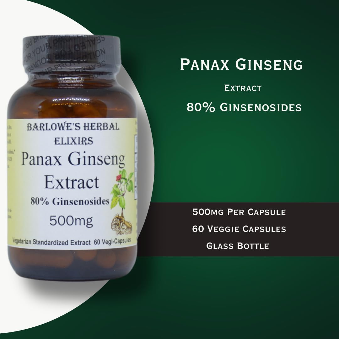 Barlowe's Herbal Elixirs Panax Ginseng 80% Ginsenosides - 60 Capsules - image 4