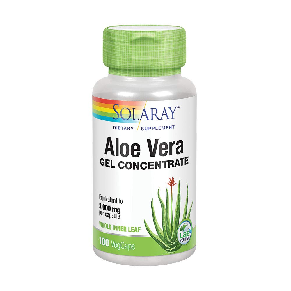 Solaray Aloe Vera Gel 2000mg - 100 Vegetarian Capsules