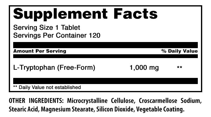 Amazing Nutrition L-Tryptophan 1000mg - 120 Tablets - image 2