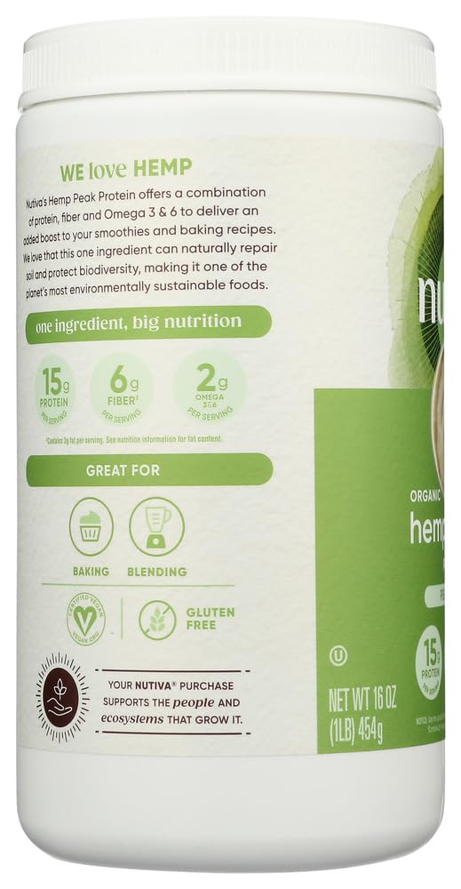 Nutiva Organic Hemp Protein Powder 15g - 1 Pound - image 2
