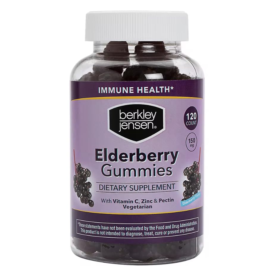 Berkley Jensen Elderberry Gummies with Vitamin C & Zinc - 120 Gummies