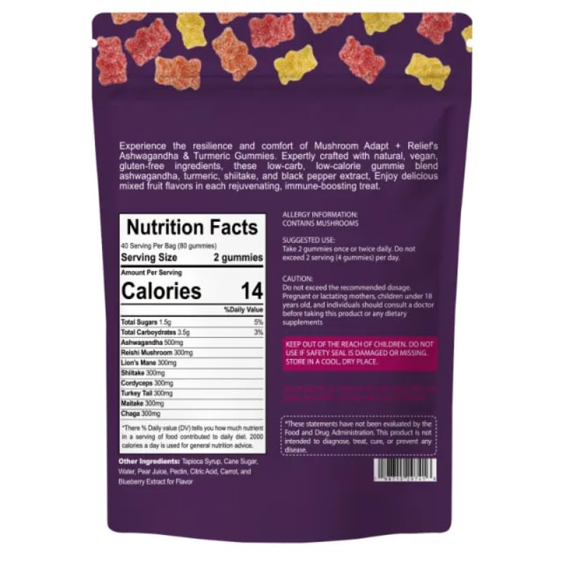 PPG BEST Organic Mushroom Gummies with Ashwagandha - 80 Gummies - image 5