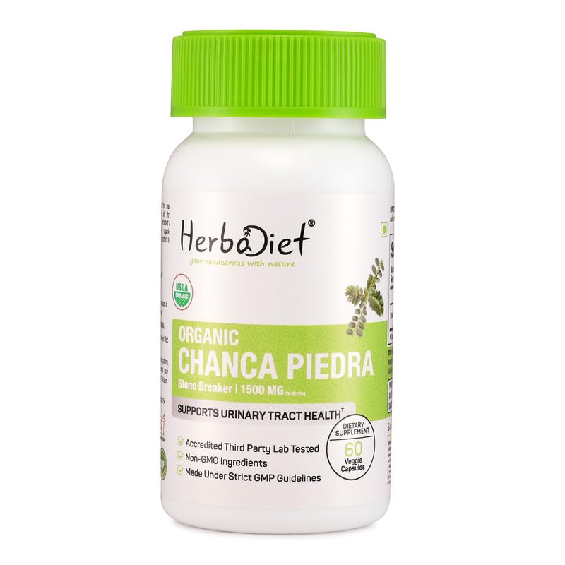 Herbadiet Organic Stone Breaker Chanca Piedra 400mg - 60 Capsules