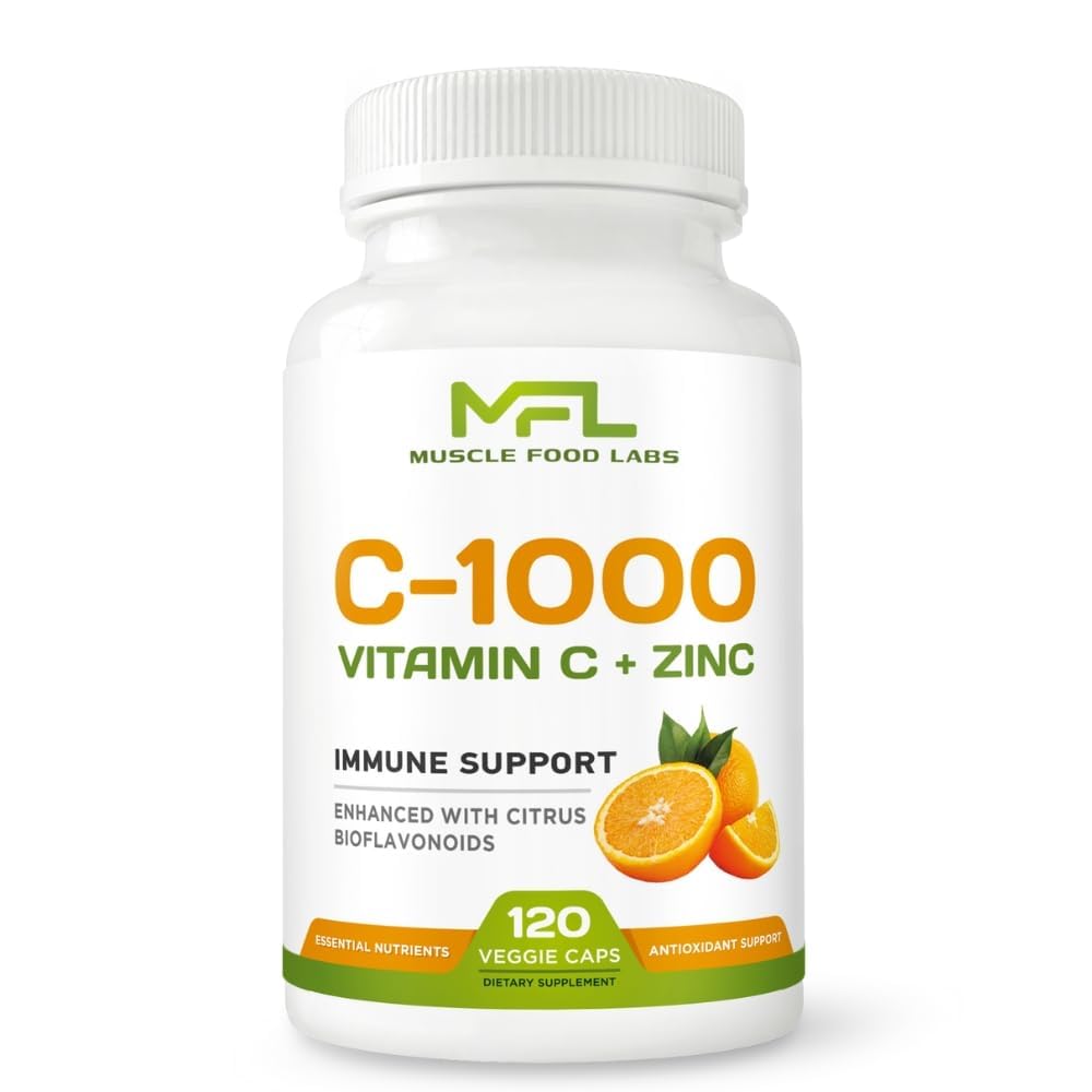 MUSCLE FOOD LABS Vitamin C + Zinc 1000mg - 120 Capsules