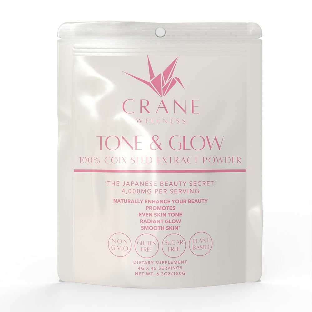 CRANE WELLNESS Coix Seed Extract Powder for Skin Tone & Glow - 6.35 oz