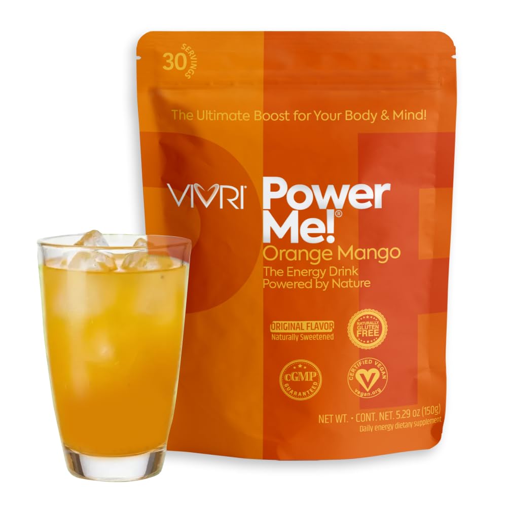 VIVRI Power Me! Orange Mango Energy Drink Powder - 30 Servings