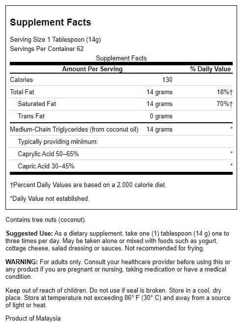 Swanson 100% Pure MCT Oil - 32 fl oz - image 2