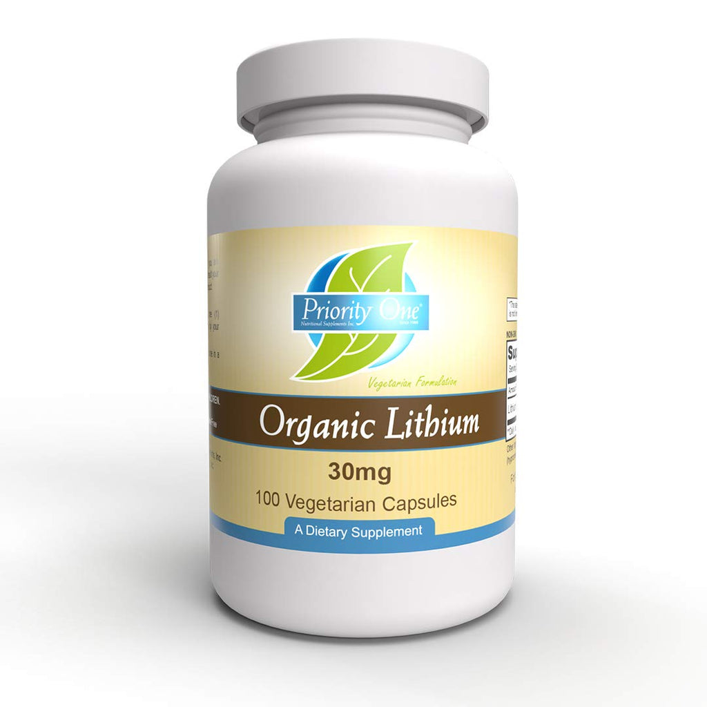 Priority One Lithium Orotate 30mg - 100 Vegetarian Capsules