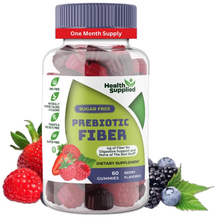 Health Supplied Mixed Berry Flavored Prebiotic Fiber Gummies