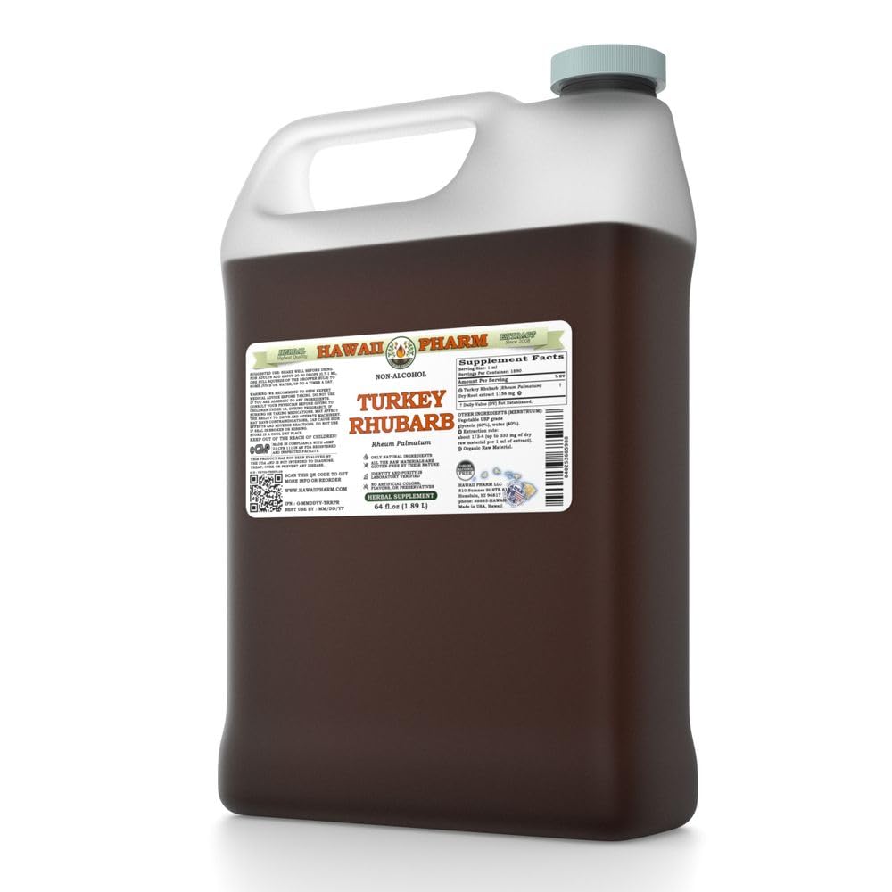 Hawaii Pharm Turkey Rhubarb Root Alcohol-Free Extract - 64 fl oz